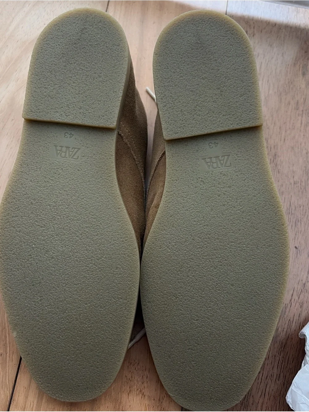 Zara Men's Suede Lace-Up Shoes - Tan